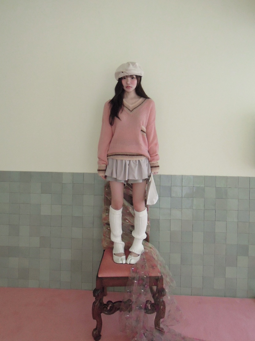 MAISONDEGLORY韓國直郵女裝新品時尚人氣真品推薦針織衫V領MAISON DE GLORY針織衫