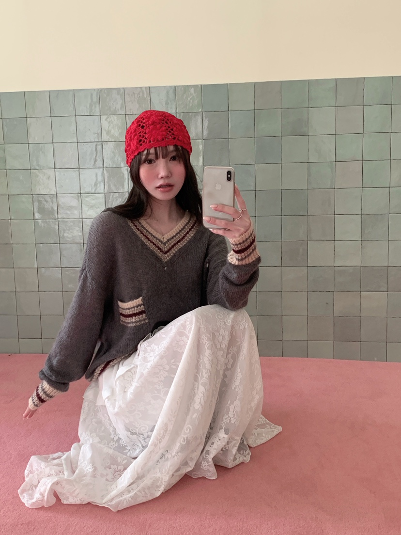 MAISONDEGLORY韓國直郵女裝新品時尚人氣真品推薦針織衫V領MAISON DE GLORY針織衫