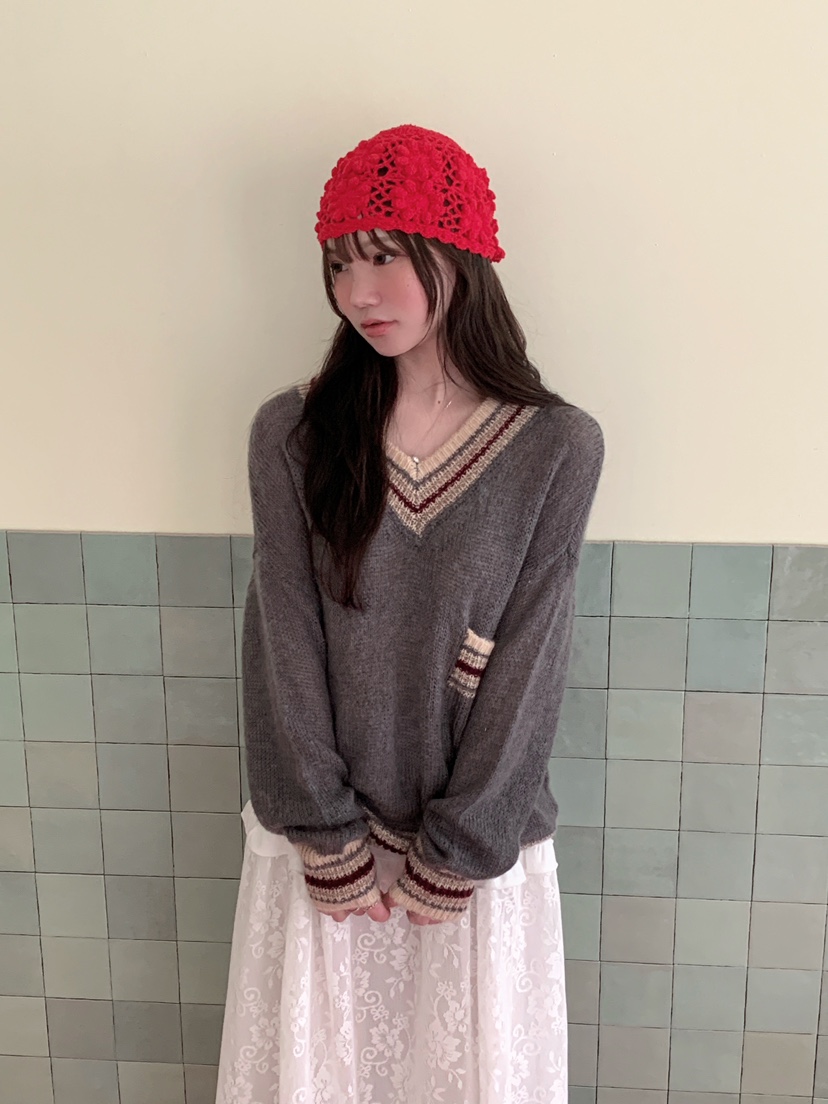 MAISONDEGLORY韓國直郵女裝新品時尚人氣真品推薦針織衫V領MAISON DE GLORY針織衫