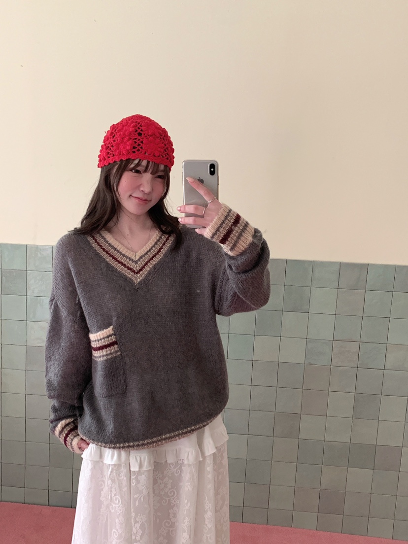 MAISONDEGLORY韓國直郵女裝新品時尚人氣真品推薦針織衫V領MAISON DE GLORY針織衫