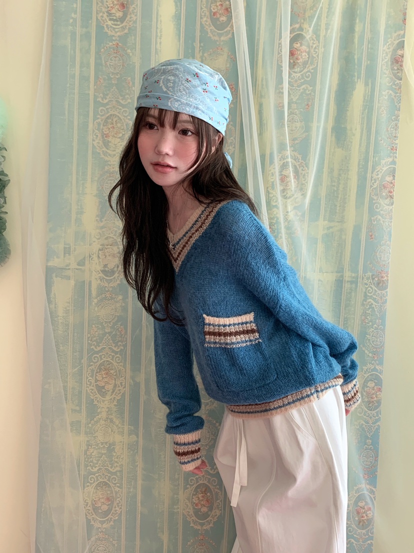 MAISONDEGLORY韓國直郵女裝新品時尚人氣真品推薦針織衫V領MAISON DE GLORY針織衫