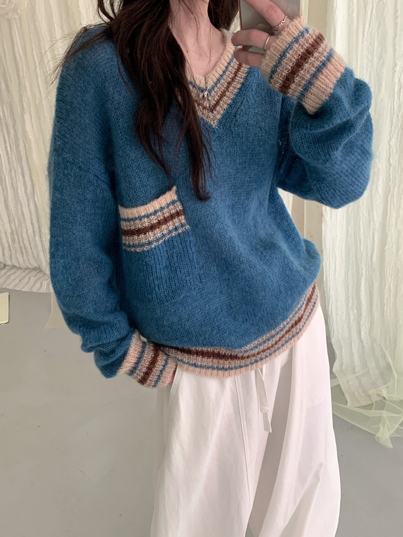 MAISONDEGLORY韓國直郵女裝新品時尚人氣真品推薦針織衫V領MAISON DE GLORY針織衫