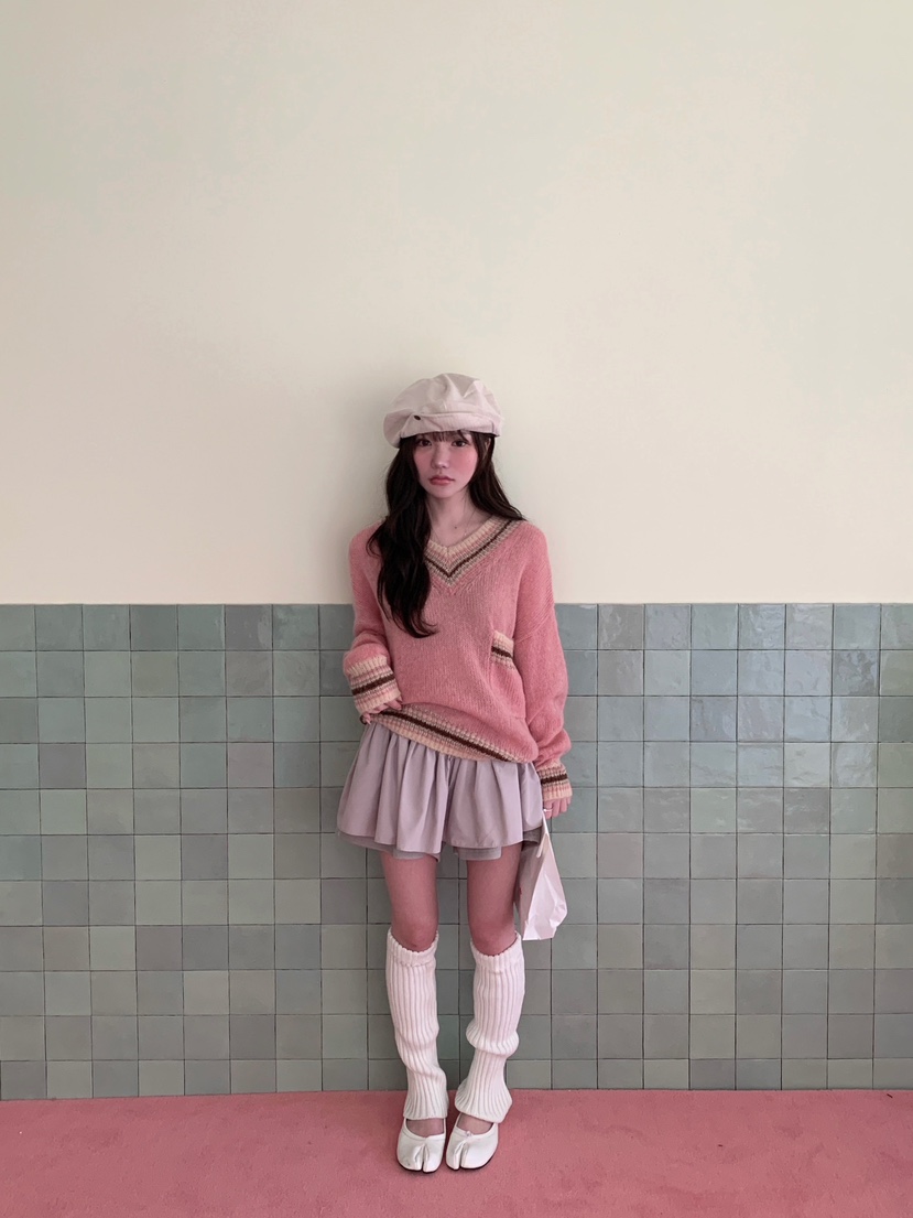 MAISONDEGLORY韓國直郵女裝新品時尚人氣真品推薦針織衫V領MAISON DE GLORY針織衫