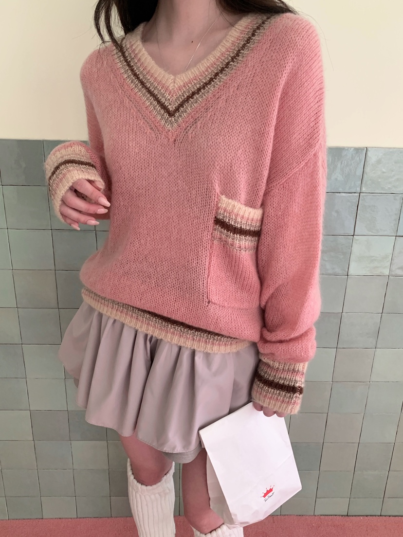 MAISONDEGLORY韓國直郵女裝新品時尚人氣真品推薦針織衫V領MAISON DE GLORY針織衫圖色1