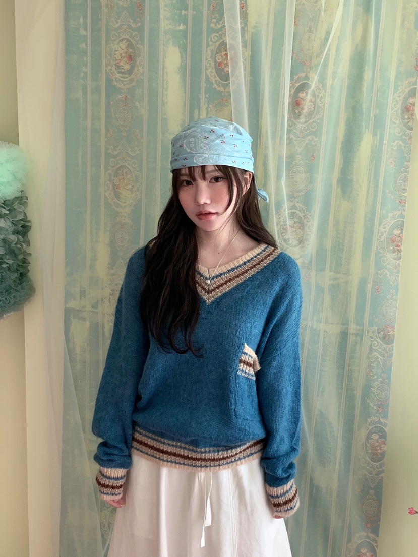 MAISONDEGLORY韓國直郵女裝新品時尚人氣真品推薦針織衫V領MAISON DE GLORY針織衫圖色2