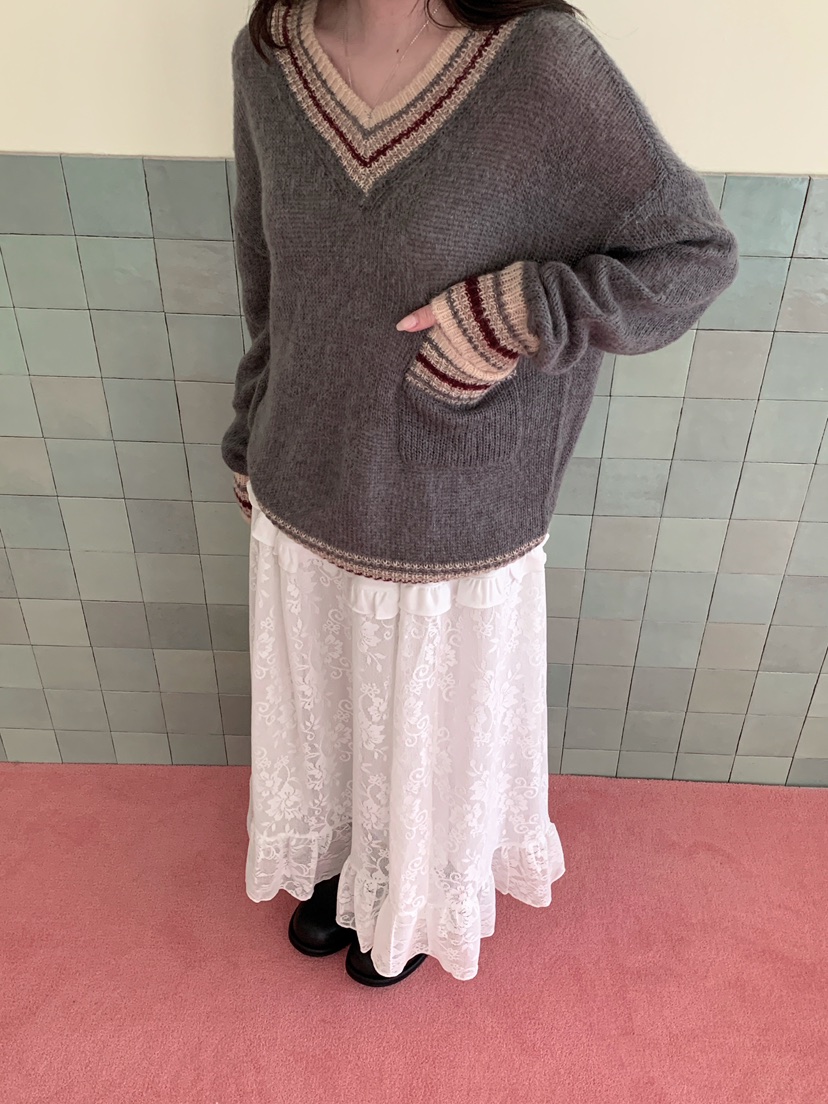 MAISONDEGLORY韓國直郵女裝新品時尚人氣真品推薦針織衫V領MAISON DE GLORY針織衫圖色3