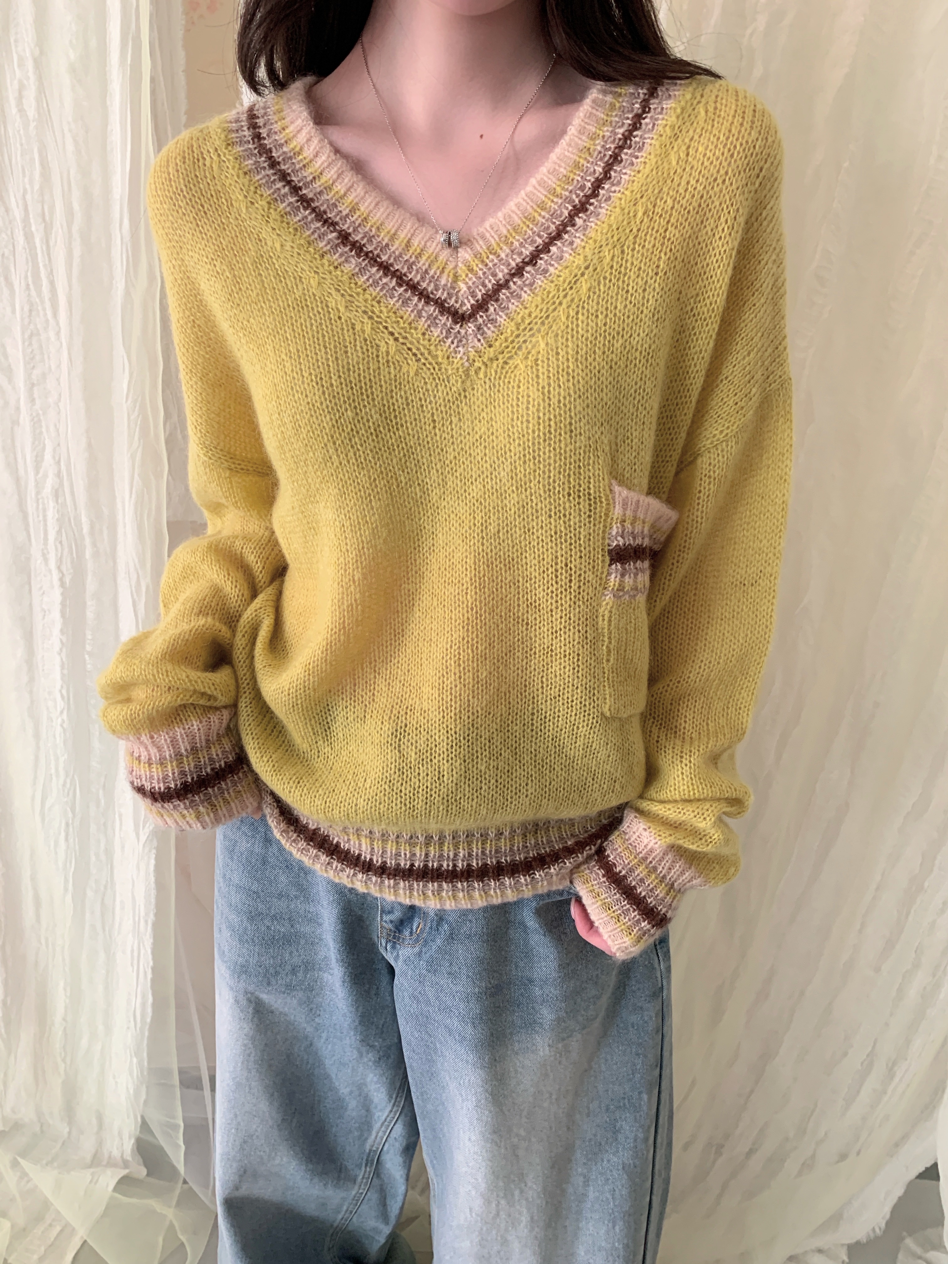 MAISONDEGLORY韓國直郵女裝新品時尚人氣真品推薦針織衫V領MAISON DE GLORY針織衫圖色4