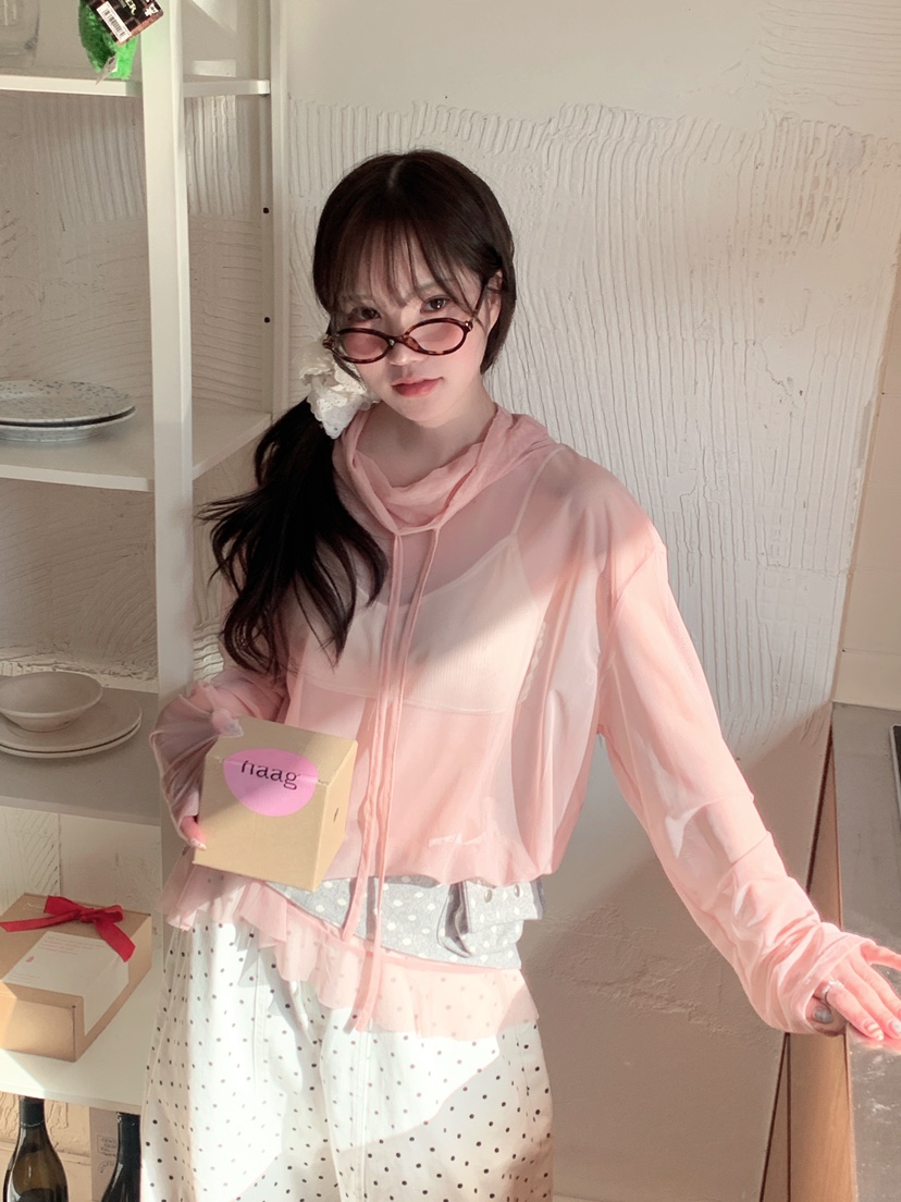 MAISONDEGLORY東大門直郵女士新款26春夏長袖T恤不含腰帶網眼高領MAISON DE GLORY長袖T恤