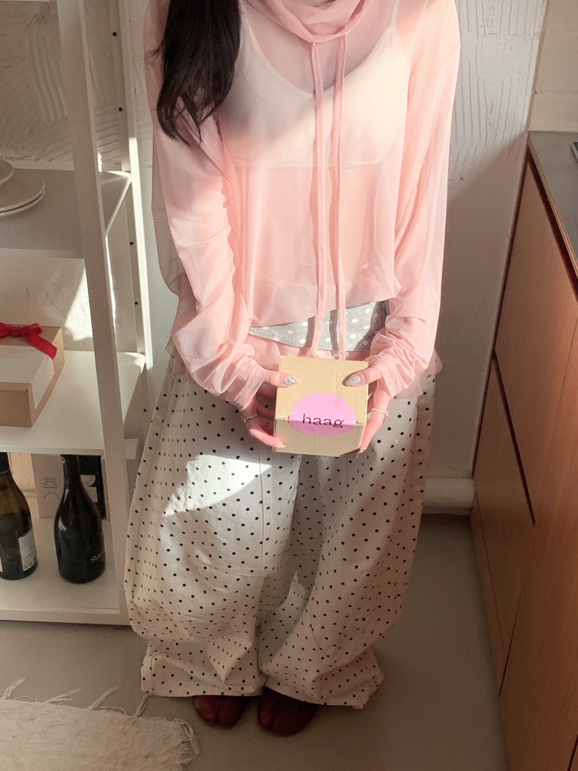 MAISONDEGLORY東大門直郵女士新款26春夏長袖T恤不含腰帶網眼高領MAISON DE GLORY長袖T恤