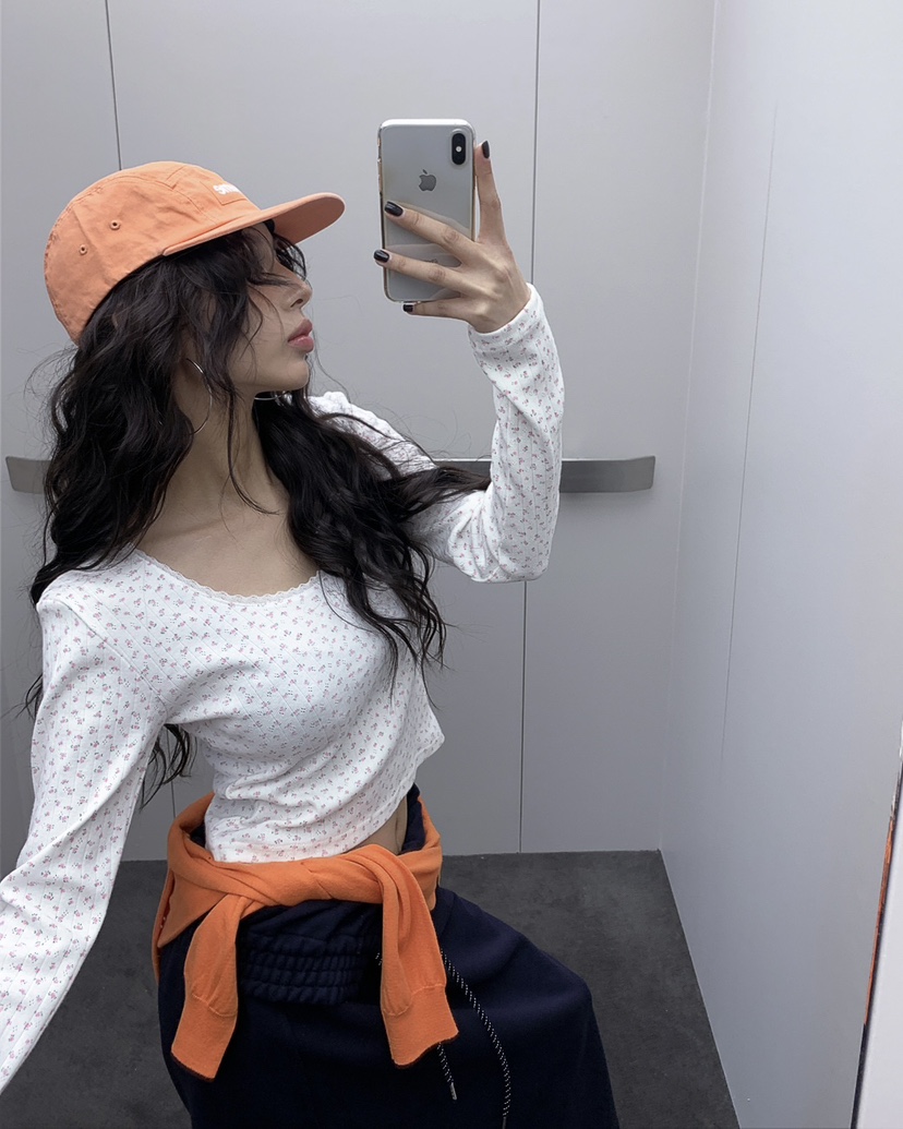 LIVE AID-P韓國代購女士新品推薦時尚休閑26春夏長袖T恤LIVE AID-P長袖T恤