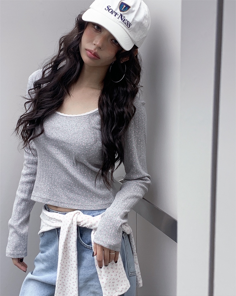 LIVE AID-P韓國代購女士新品推薦時尚休閑26春夏長袖T恤LIVE AID-P長袖T恤