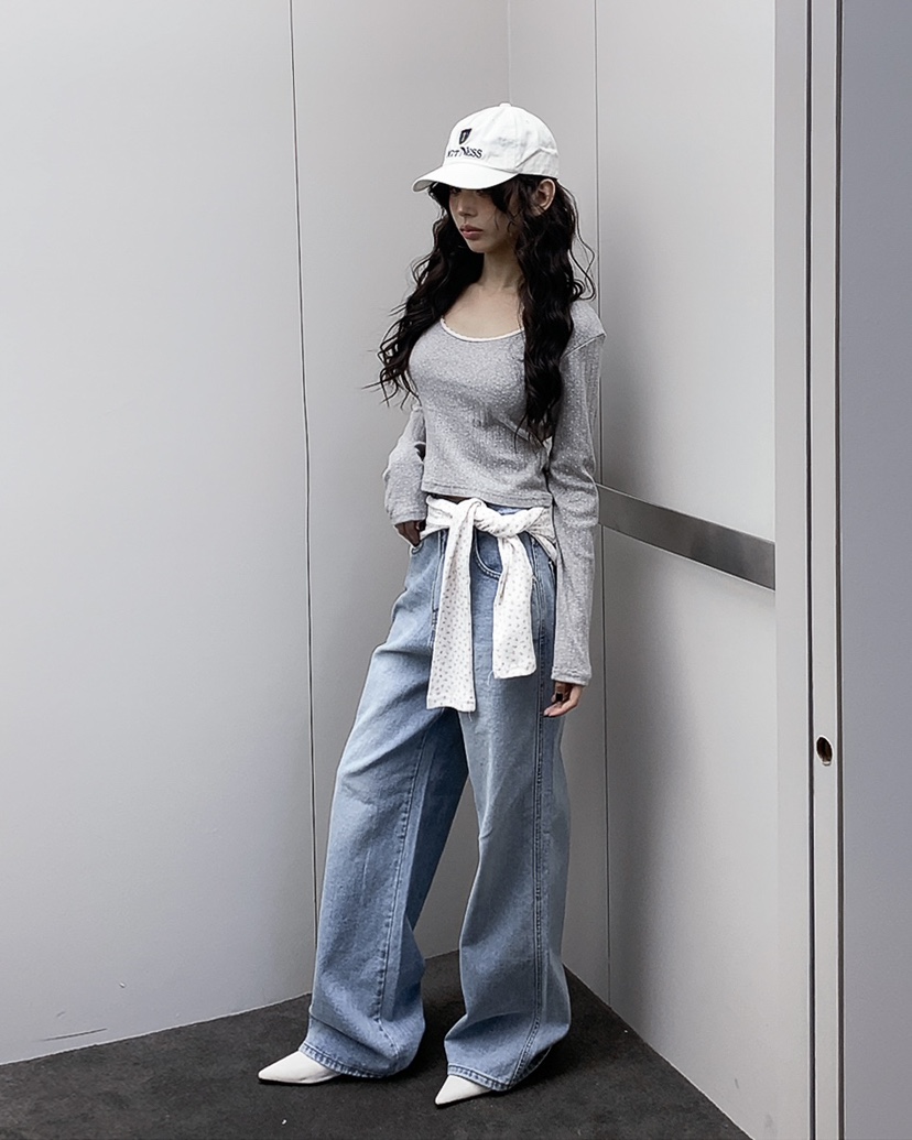 LIVE AID-P韓國代購女士新品推薦時尚休閑26春夏長袖T恤LIVE AID-P長袖T恤