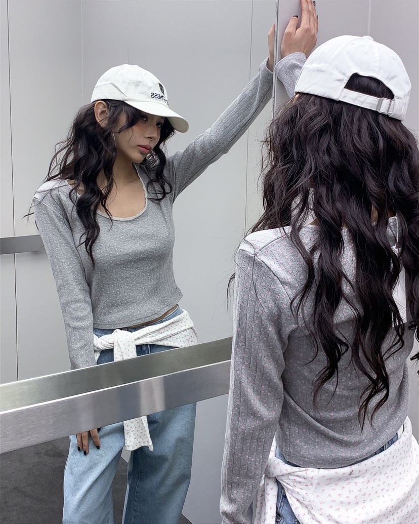 LIVE AID-P韓國代購女士新品推薦時尚休閑26春夏長袖T恤LIVE AID-P長袖T恤