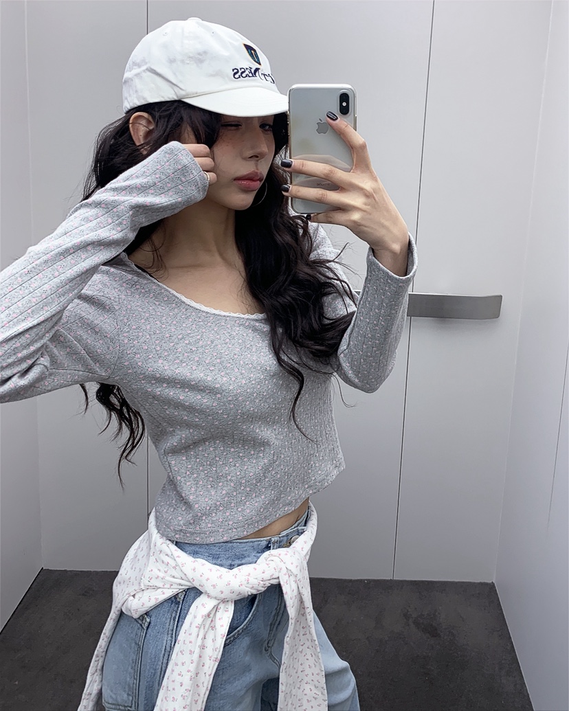 LIVE AID-P韓國代購女士新品推薦時尚休閑26春夏長袖T恤LIVE AID-P長袖T恤