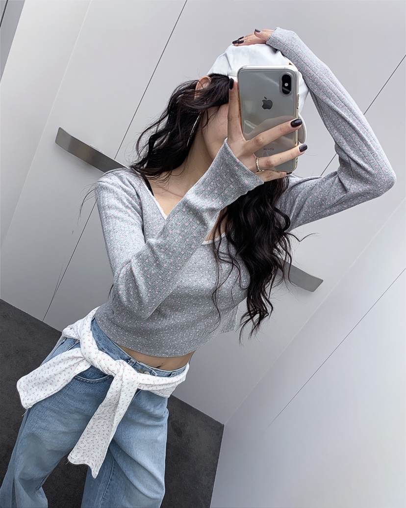 LIVE AID-P韓國代購女士新品推薦時尚休閑26春夏長袖T恤LIVE AID-P長袖T恤