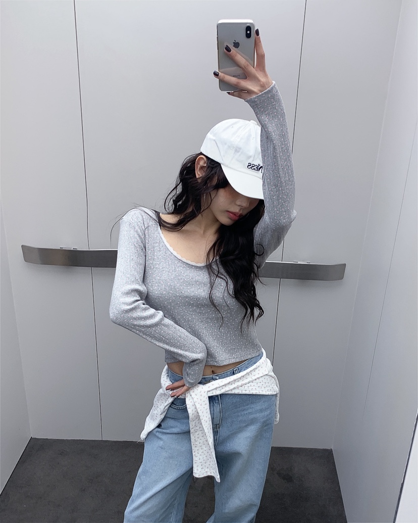 LIVE AID-P韓國代購女士新品推薦時尚休閑26春夏長袖T恤LIVE AID-P長袖T恤