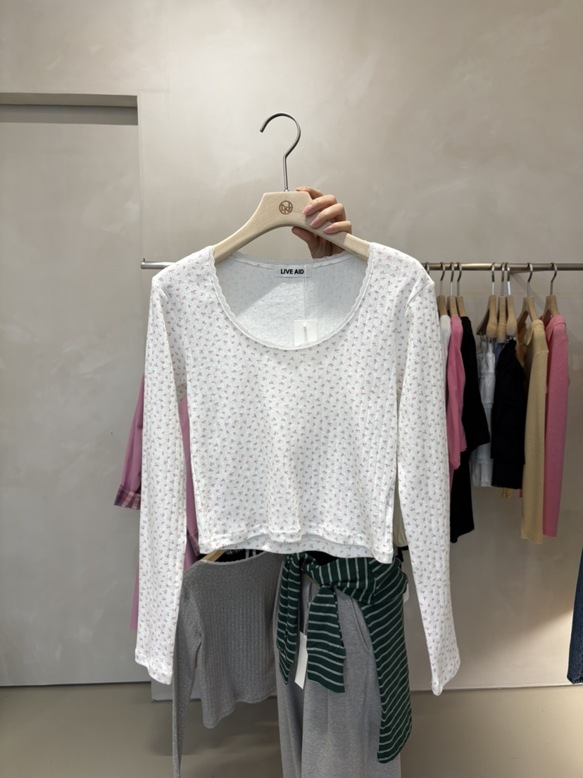 LIVE AID-P韓國代購女士新品推薦時尚休閑26春夏長袖T恤LIVE AID-P長袖T恤圖色1