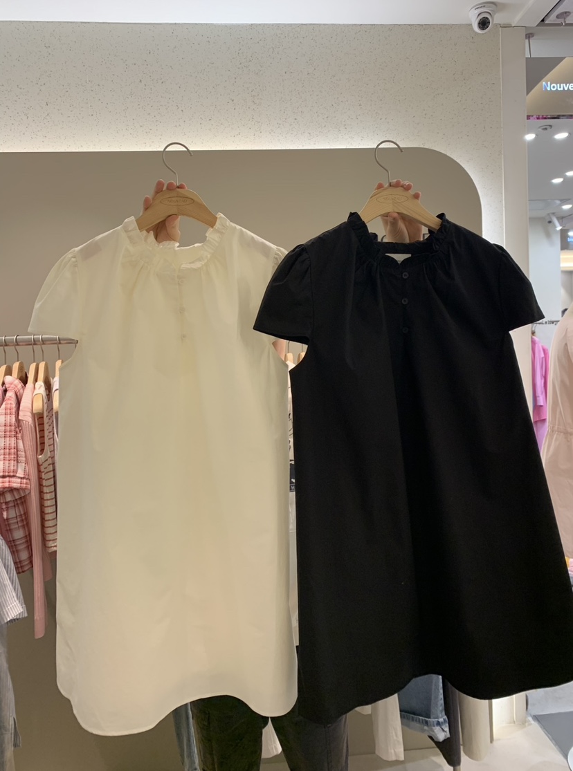 NOUVEAU韓國直郵女裝新品時尚職業人氣休閑26春夏連衣裙荷葉邊NOUVEAU連衣裙