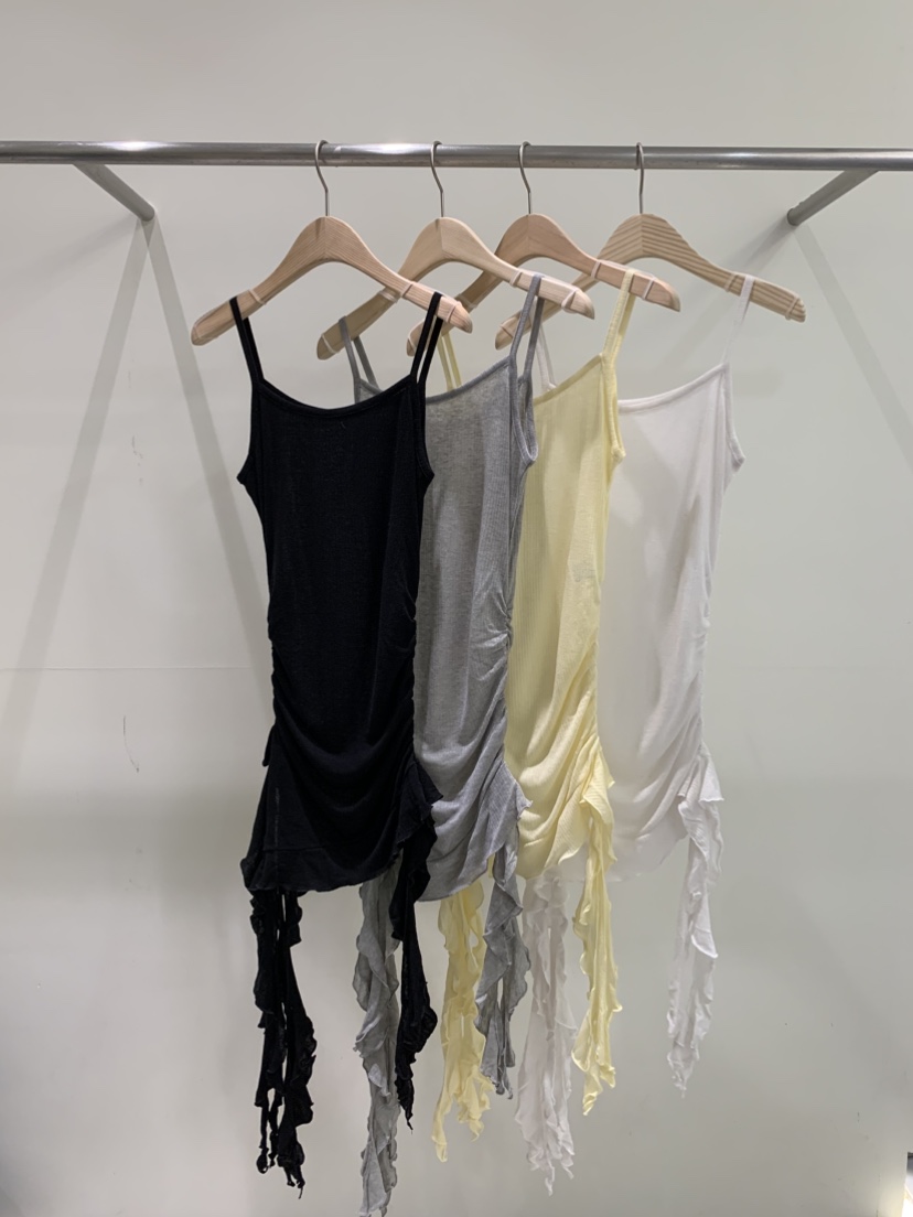 ZITTEN東大門代購女士新品人氣推薦真品吊帶背心褶皺長款ZITTEN吊帶/背心