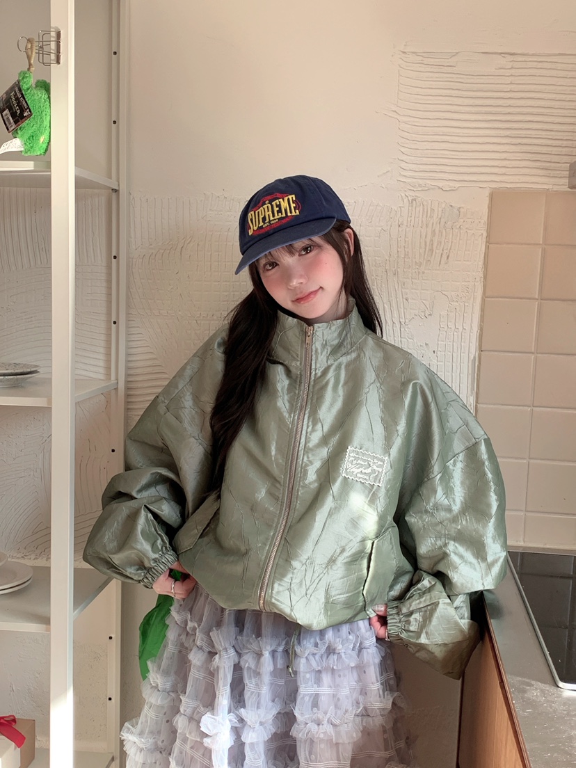 MAISONDEGLORY東大門實拍女士新品推薦26春夏人氣夾克緞面MAISON DE GLORY夾克圖色1