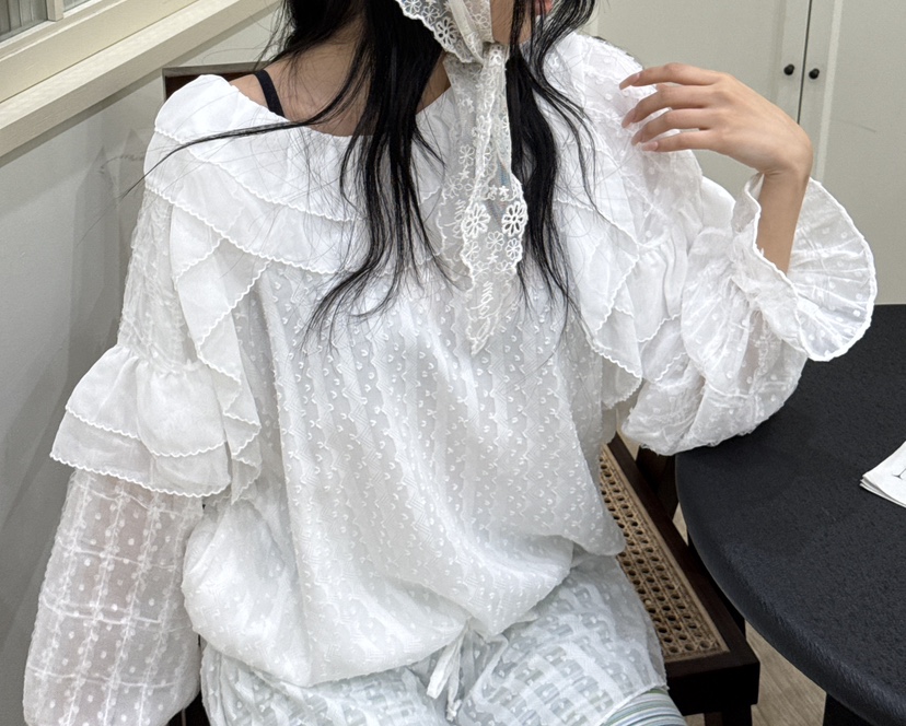 MAISONDEGLORY韓國代購女士新品26春夏推薦熱賣襯衫蕾絲衫MAISON DE GLORY襯衫/蕾絲衫