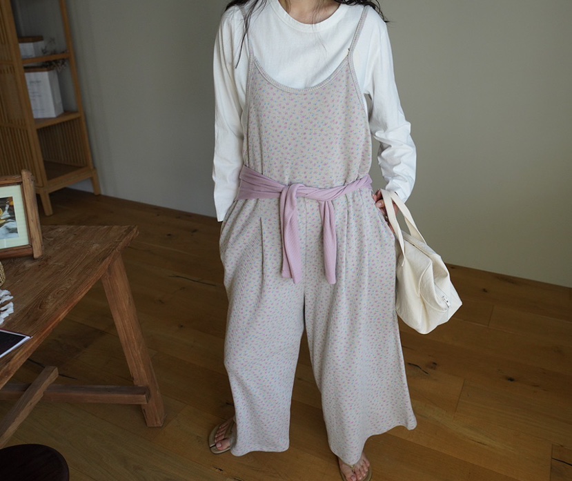 MAISONDEGLORY東大門直郵女士新品時尚背帶褲不含內搭華夫格MAISON DE GLORY背帶褲