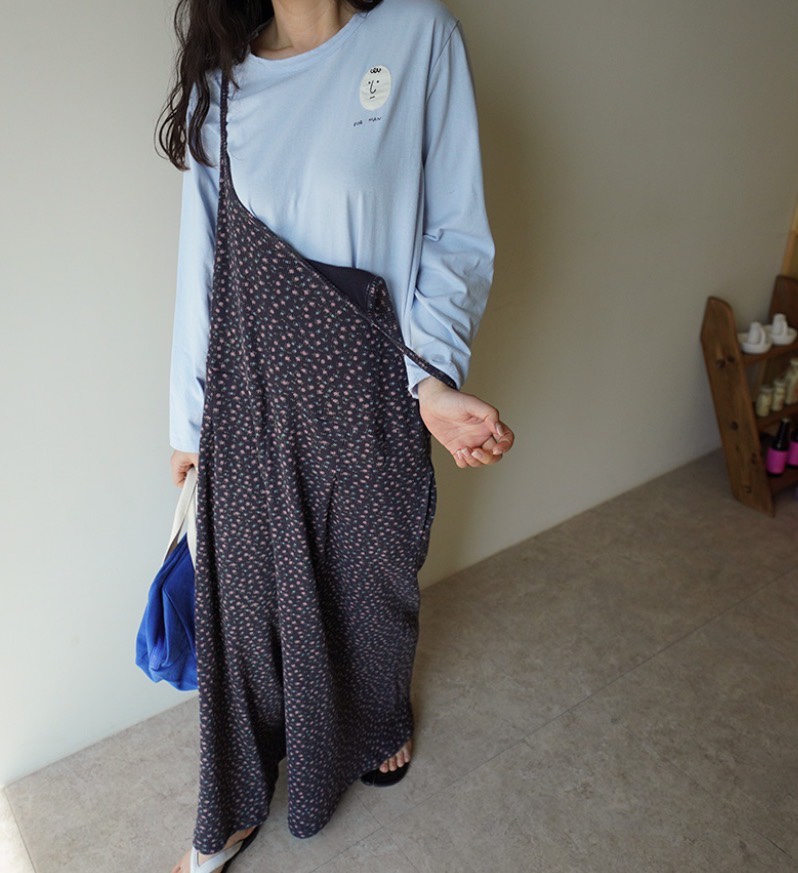 MAISONDEGLORY東大門直郵女士新品時尚背帶褲不含內搭華夫格MAISON DE GLORY背帶褲圖色2