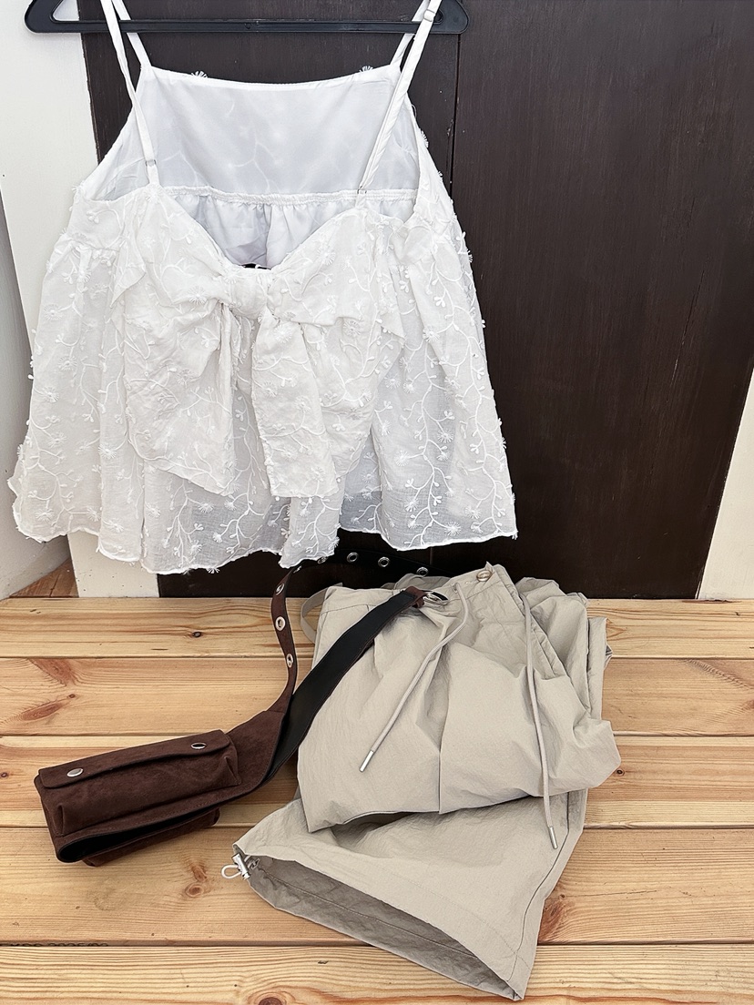 OURWAVE/OUR ROOM韓國直郵女裝新款推薦休閑吊帶背心系帶Our Wave/Our Room吊帶/背心