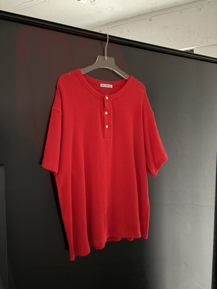 HEUMUTA東大門代購女士新品26春夏時尚人氣T恤華夫格格紋HEUMUTAT恤