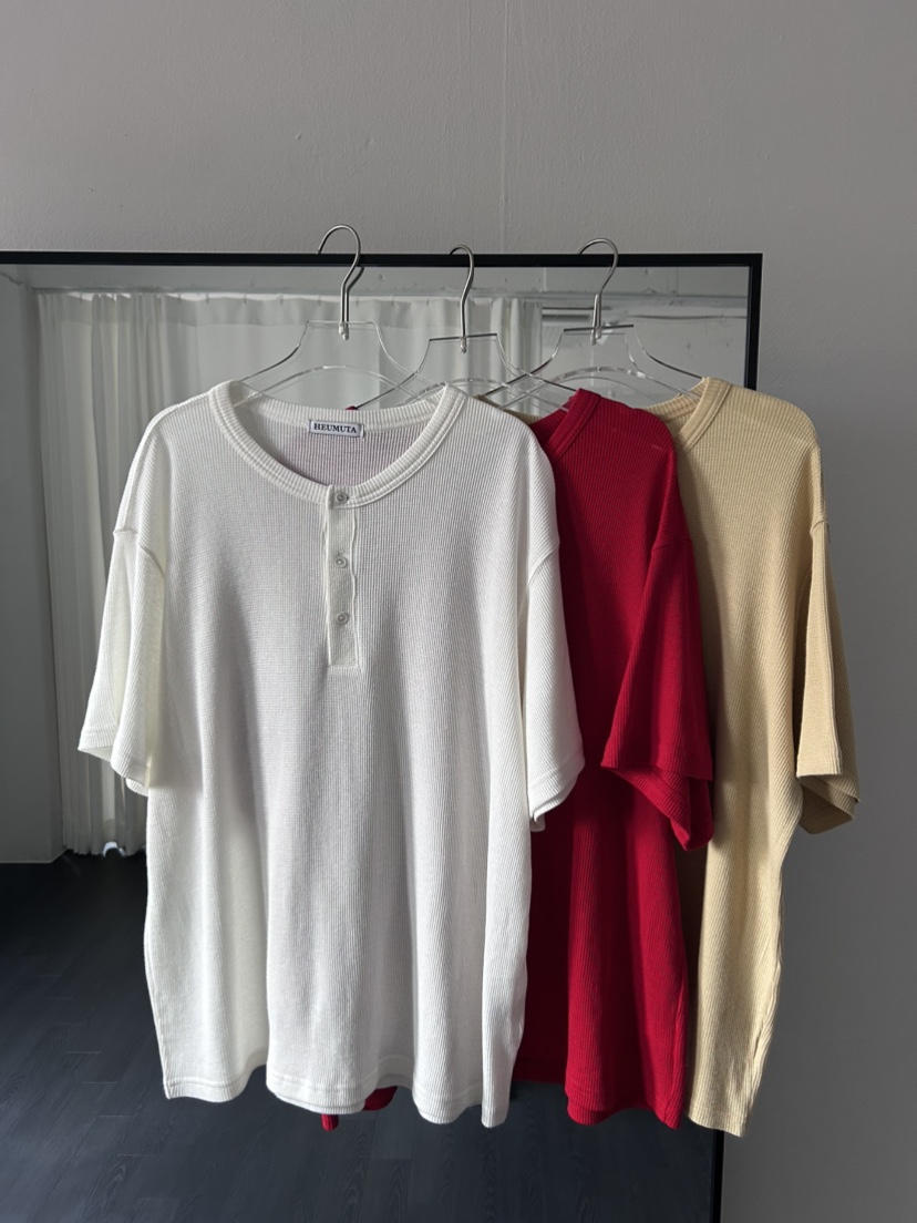 HEUMUTA東大門代購女士新品26春夏時尚人氣T恤華夫格格紋HEUMUTAT恤