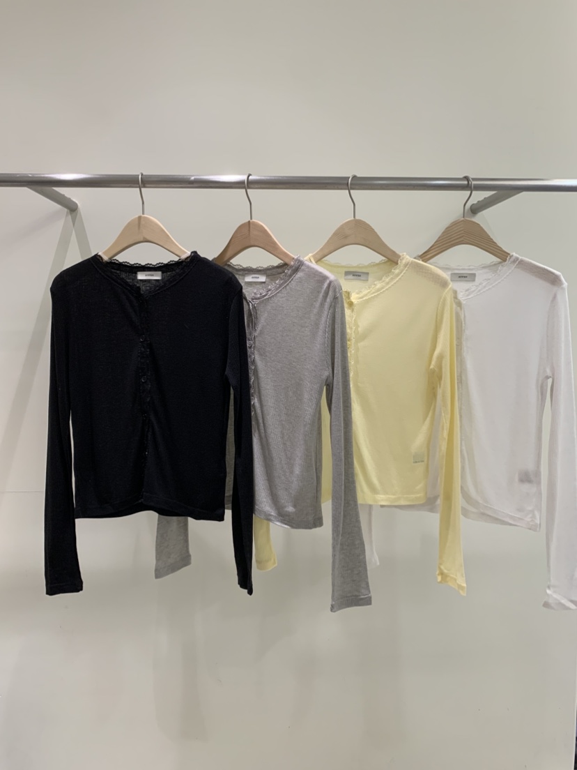 ZITTEN東大門直郵女士新品時尚熱賣職業人氣長袖T恤蕾絲開衫ZITTEN長袖T恤