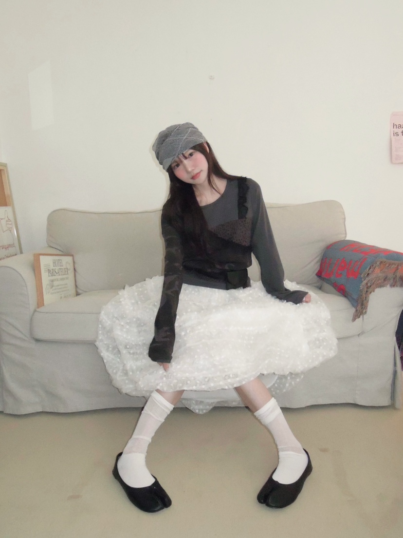 MAISONDEGLORY東大門實拍女裝新品職業長袖T恤不含腰帶迷彩MAISON DE GLORY長袖T恤