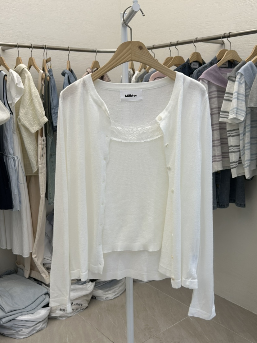 MILK TEA韓國直郵女裝新款人氣推薦時尚熱賣套裝套裝蕾絲MILK TEA套裝圖色3