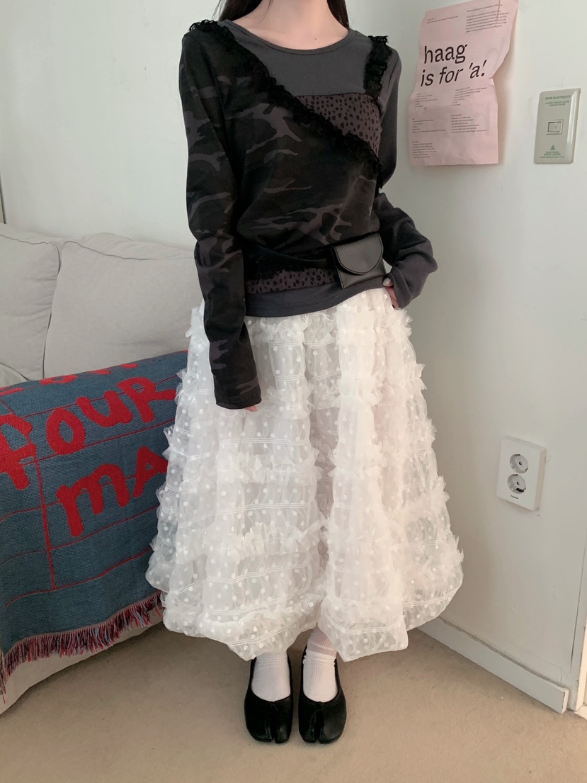 MAISONDEGLORY韓國直郵女士新品26春夏職業熱賣長裙荷葉邊MAISON DE GLORY長裙