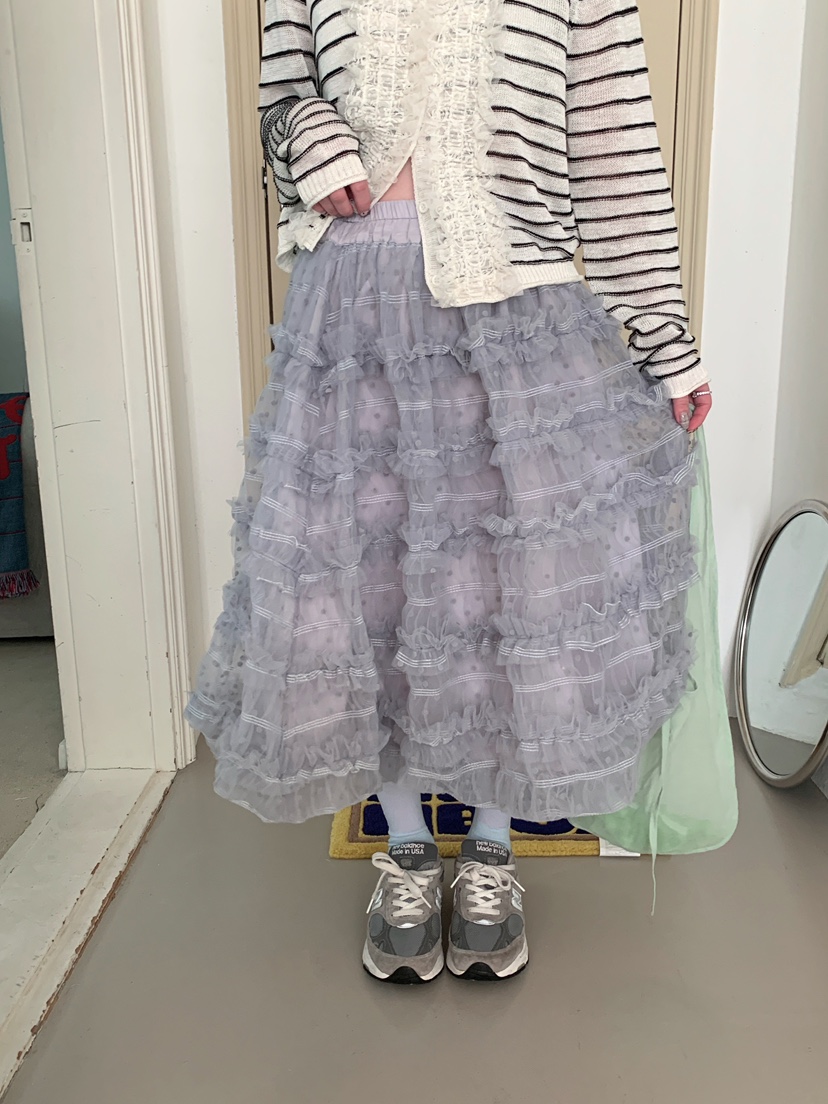 MAISONDEGLORY韓國直郵女士新品26春夏職業熱賣長裙荷葉邊MAISON DE GLORY長裙