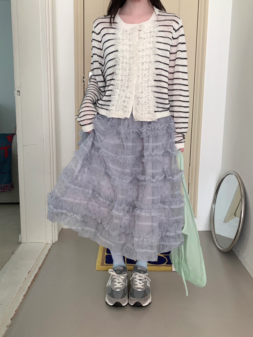 MAISONDEGLORY韓國直郵女士新品26春夏職業熱賣長裙荷葉邊MAISON DE GLORY長裙