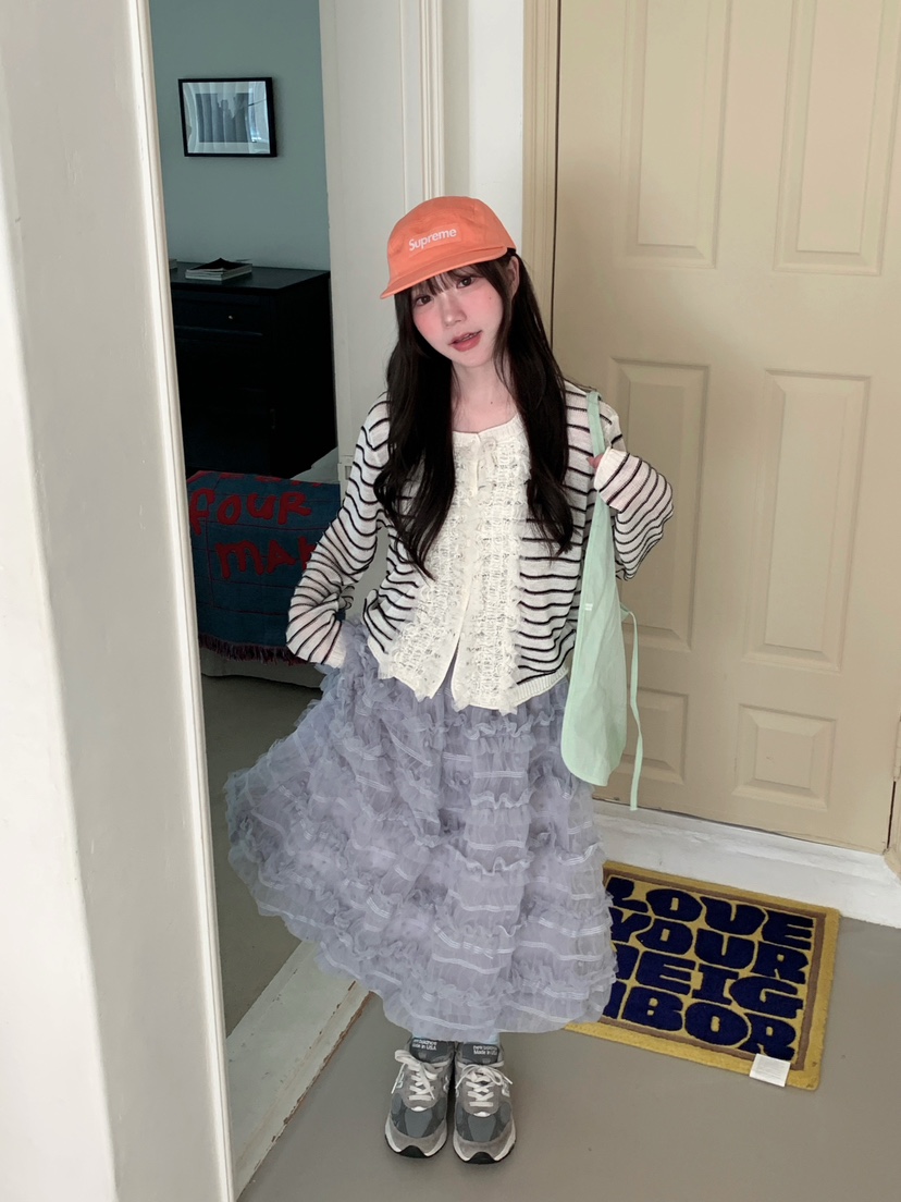 MAISONDEGLORY韓國直郵女士新品26春夏職業熱賣長裙荷葉邊MAISON DE GLORY長裙