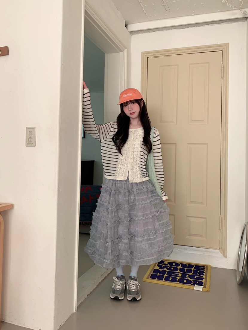 MAISONDEGLORY韓國直郵女士新品26春夏職業熱賣長裙荷葉邊MAISON DE GLORY長裙