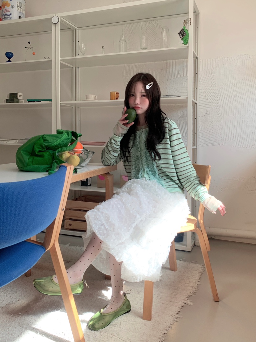 MAISONDEGLORY韓國直郵女士新品26春夏職業熱賣長裙荷葉邊MAISON DE GLORY長裙