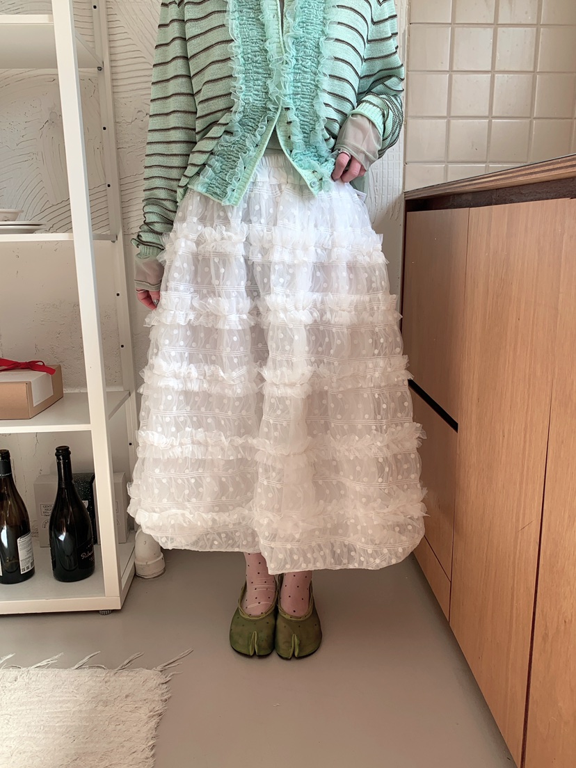 MAISONDEGLORY韓國直郵女士新品26春夏職業熱賣長裙荷葉邊MAISON DE GLORY長裙