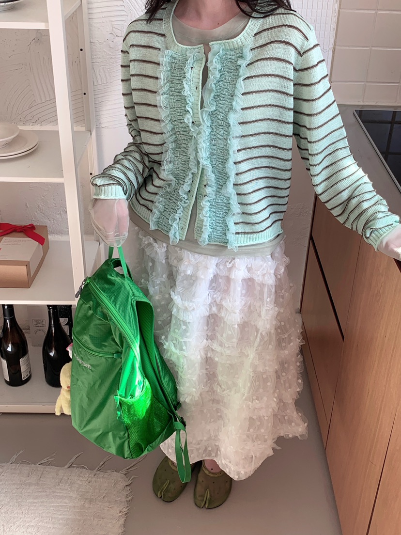 MAISONDEGLORY韓國直郵女士新品26春夏職業熱賣長裙荷葉邊MAISON DE GLORY長裙