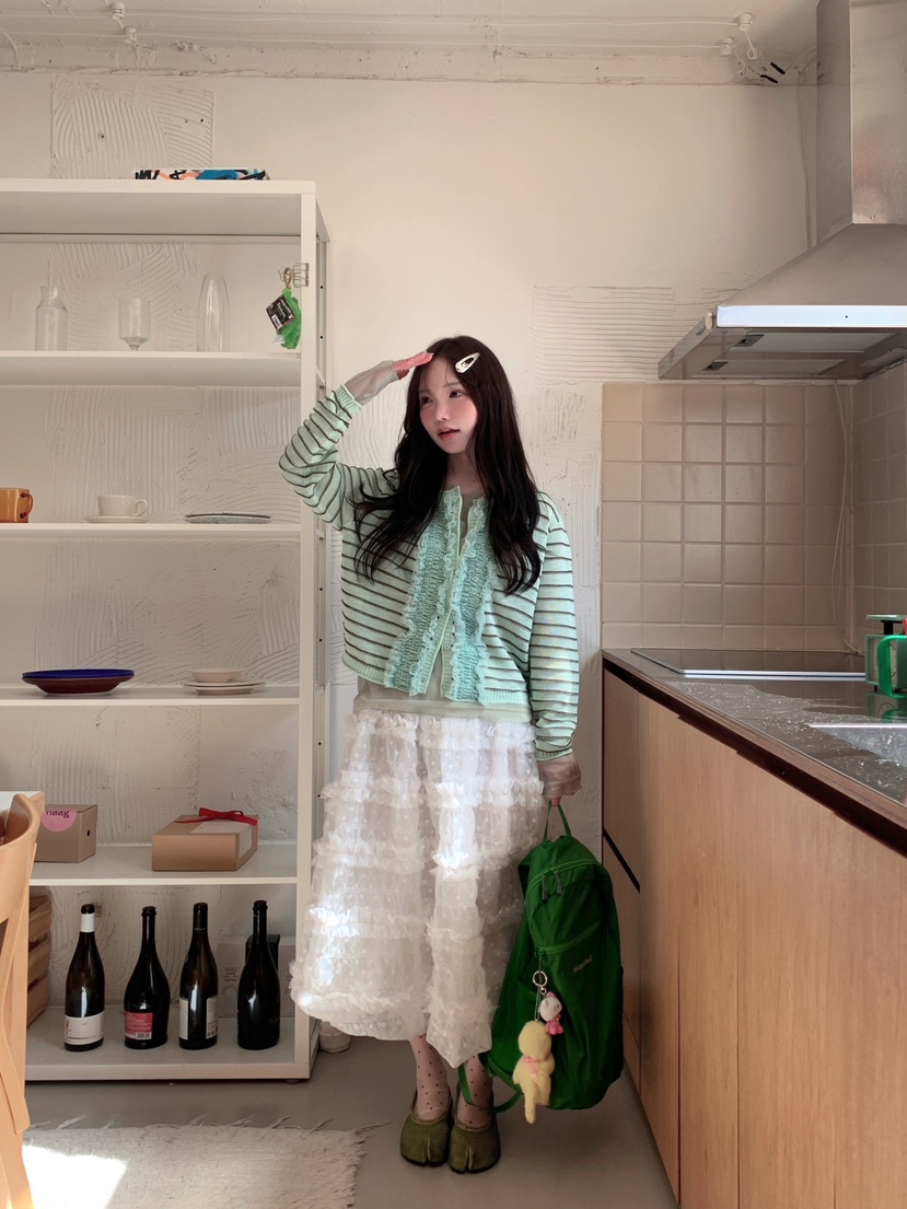 MAISONDEGLORY韓國直郵女士新品26春夏職業熱賣長裙荷葉邊MAISON DE GLORY長裙