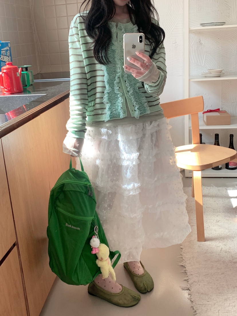 MAISONDEGLORY韓國直郵女士新品26春夏職業熱賣長裙荷葉邊MAISON DE GLORY長裙