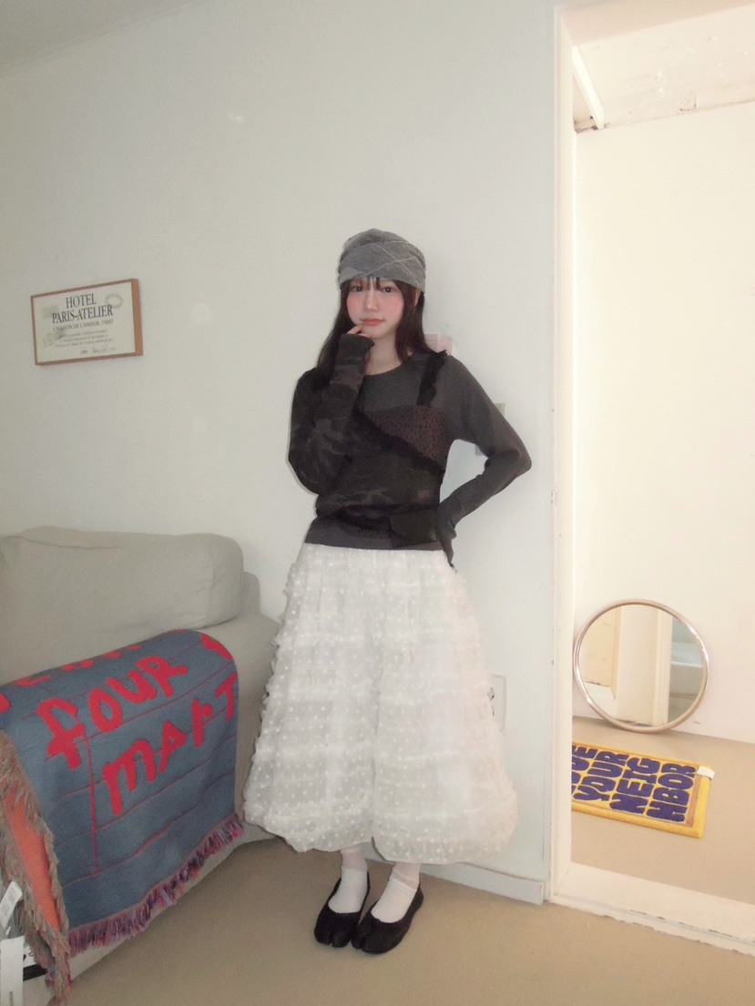 MAISONDEGLORY韓國直郵女士新品26春夏職業熱賣長裙荷葉邊MAISON DE GLORY長裙