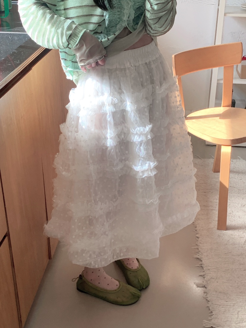 MAISONDEGLORY韓國直郵女士新品26春夏職業熱賣長裙荷葉邊MAISON DE GLORY長裙圖色1