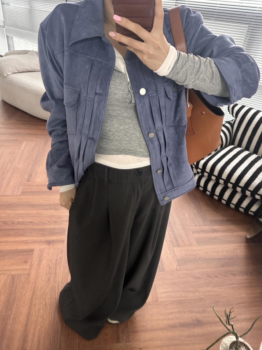 OURWAVE/OUR ROOM東大門實拍女士新品休閑人氣夾克麂皮Our Wave/Our Room夾克