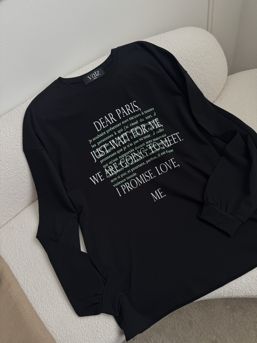 바츠韓國代購女裝新品職業時尚熱賣真品推薦休閑26春夏長袖T恤Vatz長袖T恤