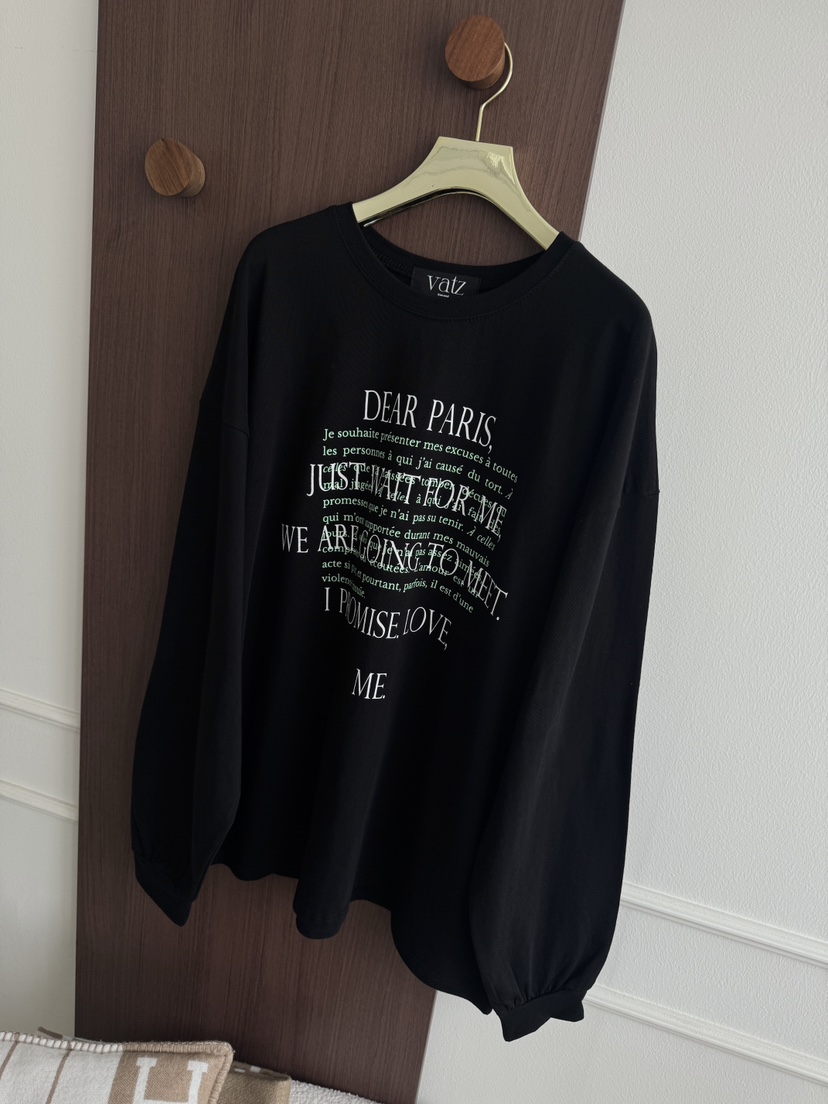 바츠韓國代購女裝新品職業時尚熱賣真品推薦休閑26春夏長袖T恤Vatz長袖T恤