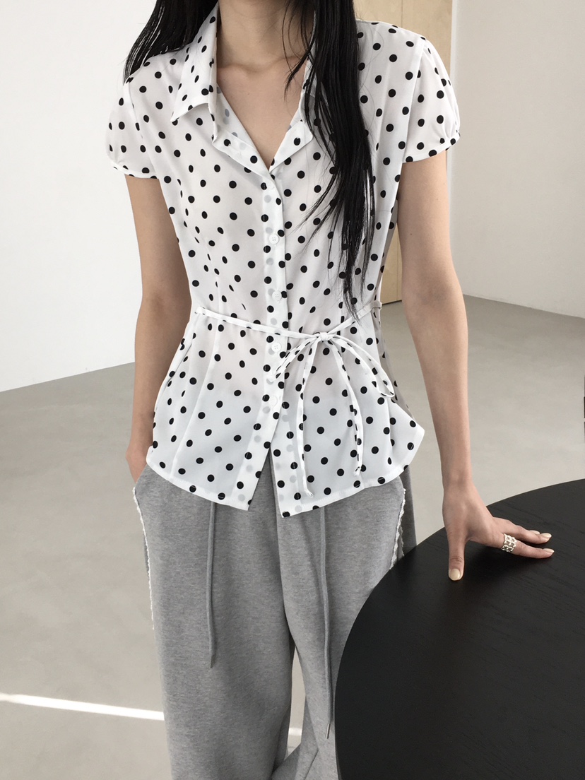 MARKE-P東大門直郵女士新品26春夏人氣襯衫蕾絲衫含腰繩MARKE-P襯衫/蕾絲衫