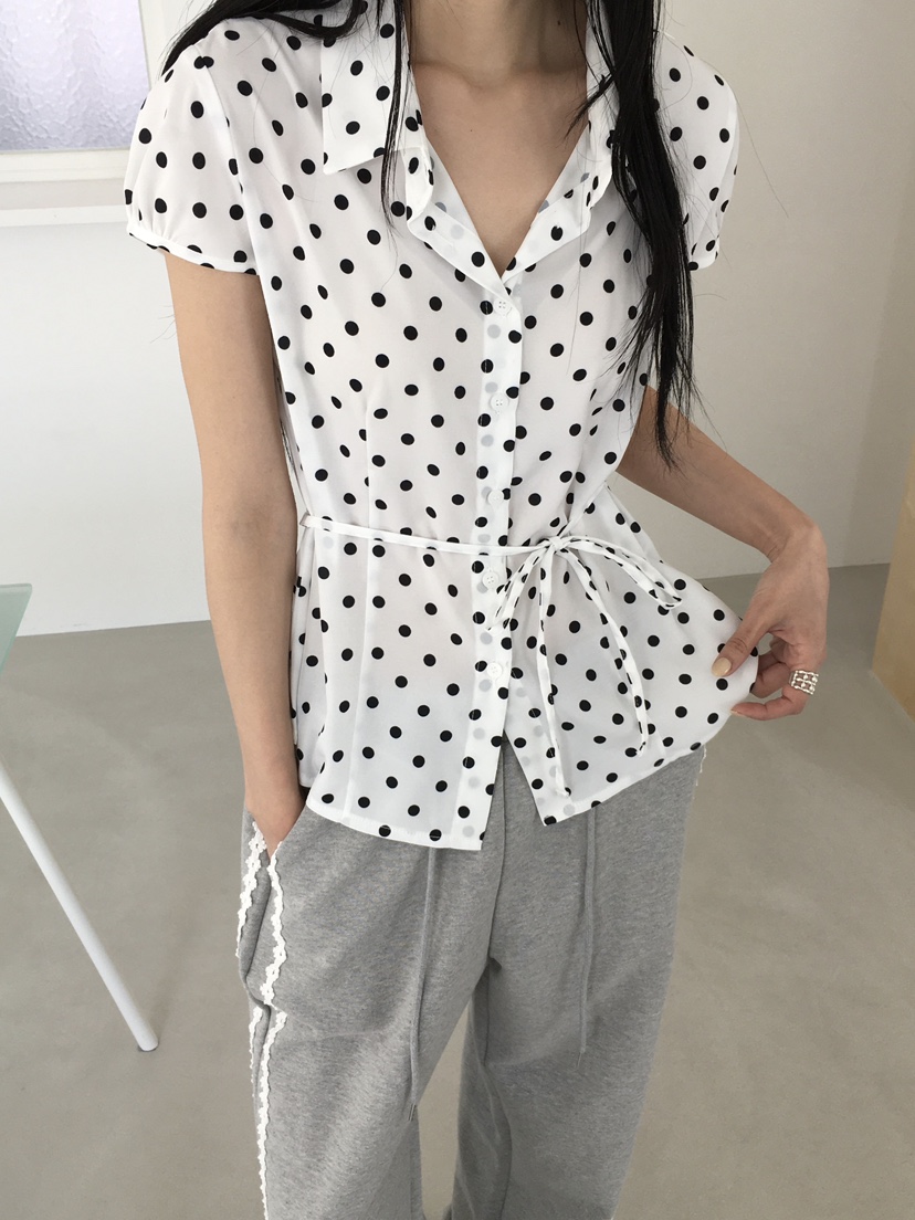 MARKE-P東大門直郵女士新品26春夏人氣襯衫蕾絲衫含腰繩MARKE-P襯衫/蕾絲衫